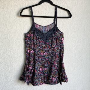 Free People Y2k Floral Cami Women Size‎ 2 Floral Boho Festival Side Bows